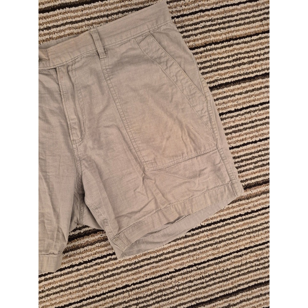 Corridor NY Mens Khaki Tan Cotton Flat Front Casual Shorts Patch Pockets Sz 33 - Picture 6 of 15